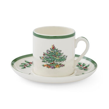 Christmas Tree Espresso Cup & Saucer Set of 4
